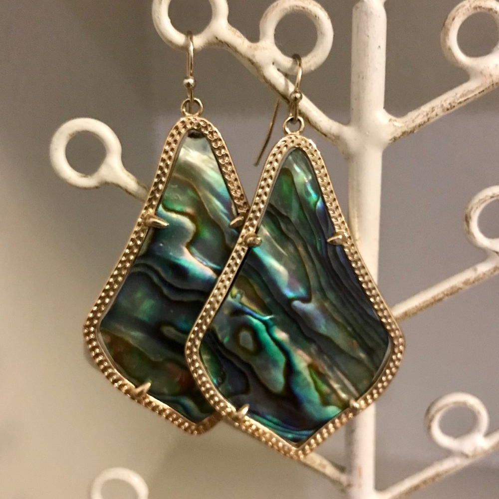 Kendra Scott Sophee Gold Drop Earrings-Abalone